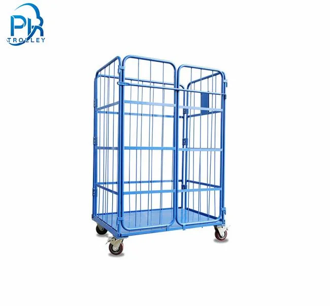 Pulverbeschichteter Transportwagen Mit Umschlagrolle Und Container Cage Trolley