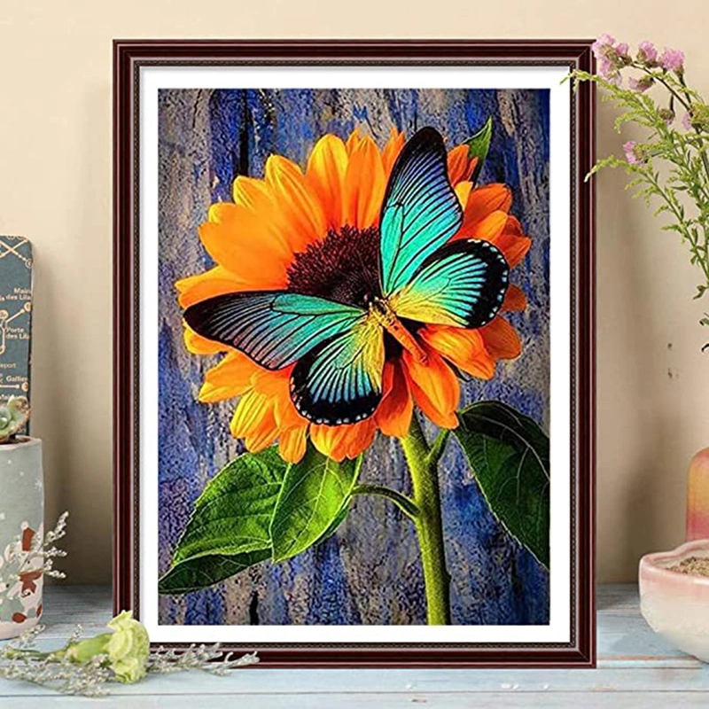 Vancy Kunst Sonnenblume Schmetterling Diamant Malerei Harz Bohrer Kunst Bilder Für Erwachsene und Kinder