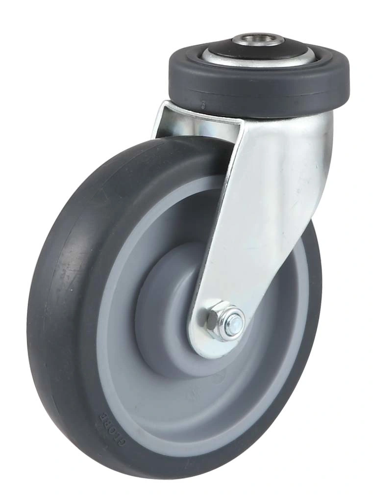 Threaded Stem TPR Wheel Supermarket Cart Caster