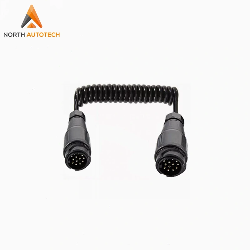 Trailer Parts Anti Flaming Spring Cable Connector Truck RV Plug Socket 7 Pin to 13pin Trailer Adapter Plastic Spring Cable