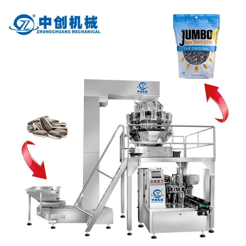 Custom Automatic Rotary Doypack Premade Stand up Pouch Plastic Bag Filling Machine Packaging Sunflower Seeds Packing Machine