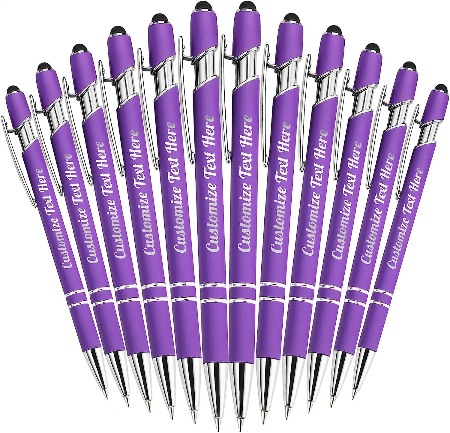 Custom Pens Bulk Custom Ballpoint Pens with Business Name Message Logo, Customized Engraved Pens with Stylus