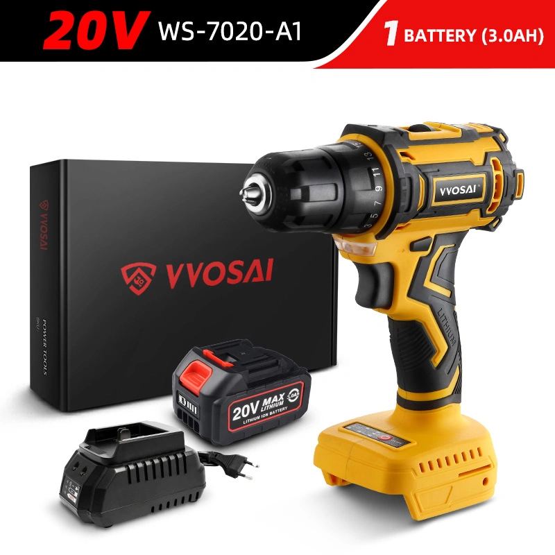 High Satisfaction Popular Vvosai 20V Kit Handheld Power Drill