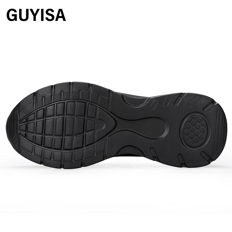 Guyisa Fashion Safety Shoes Men's Lightweight Rubber-Plastic Sole Steel Toe Safety Shoes for Men Work