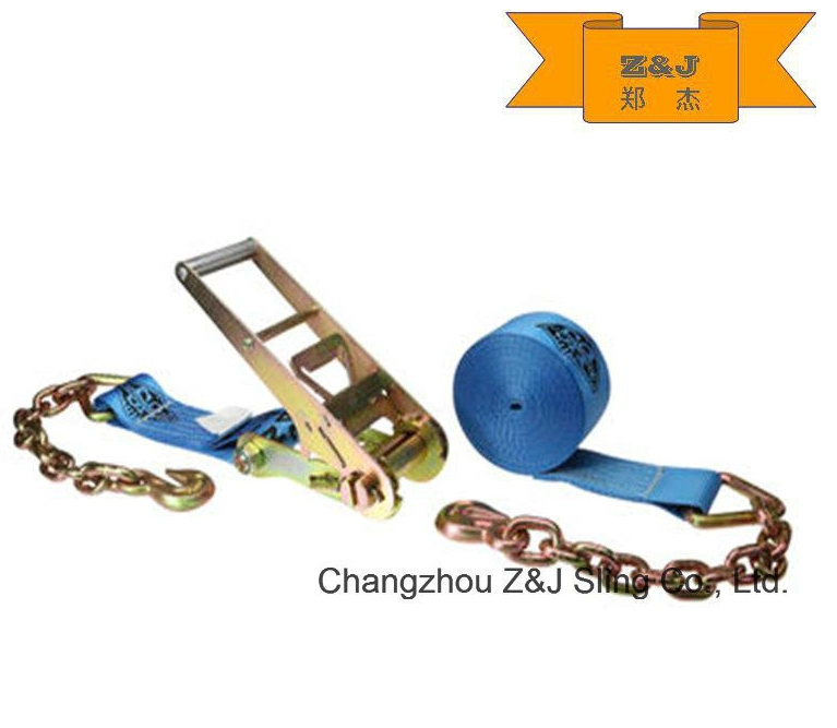 Chain Extension Ratchet Tie Down Straps for Cargo Lashing