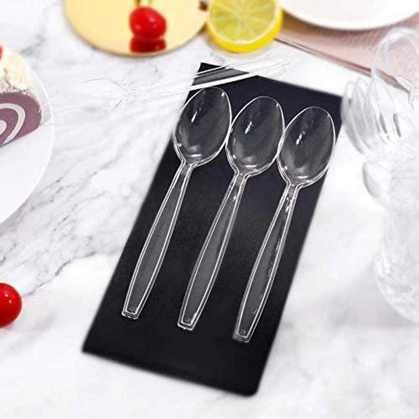 Disposable Food Grade PP Plastic Spoon Set with Napkin