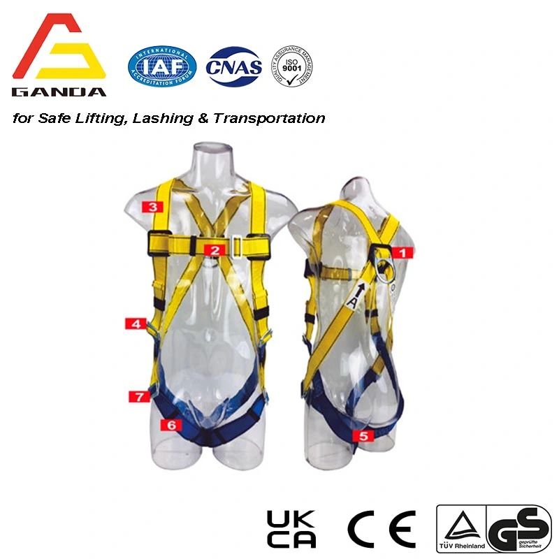 Supplier ANSI En361 Fall Protection Equipment High Workers Full Body Safety Harness Climbing Belt with Lanyard Certificate for Construction