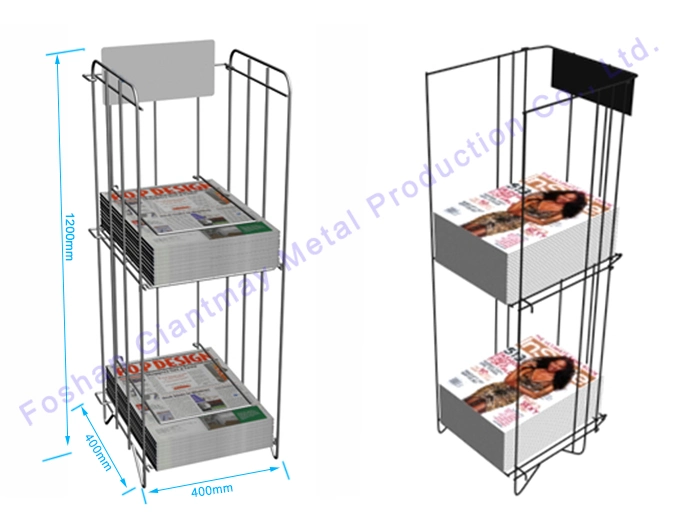 Metal Floor Tabloid Stands Sale Library Office Hotel Outdoor Magazine Brochure Display Stand