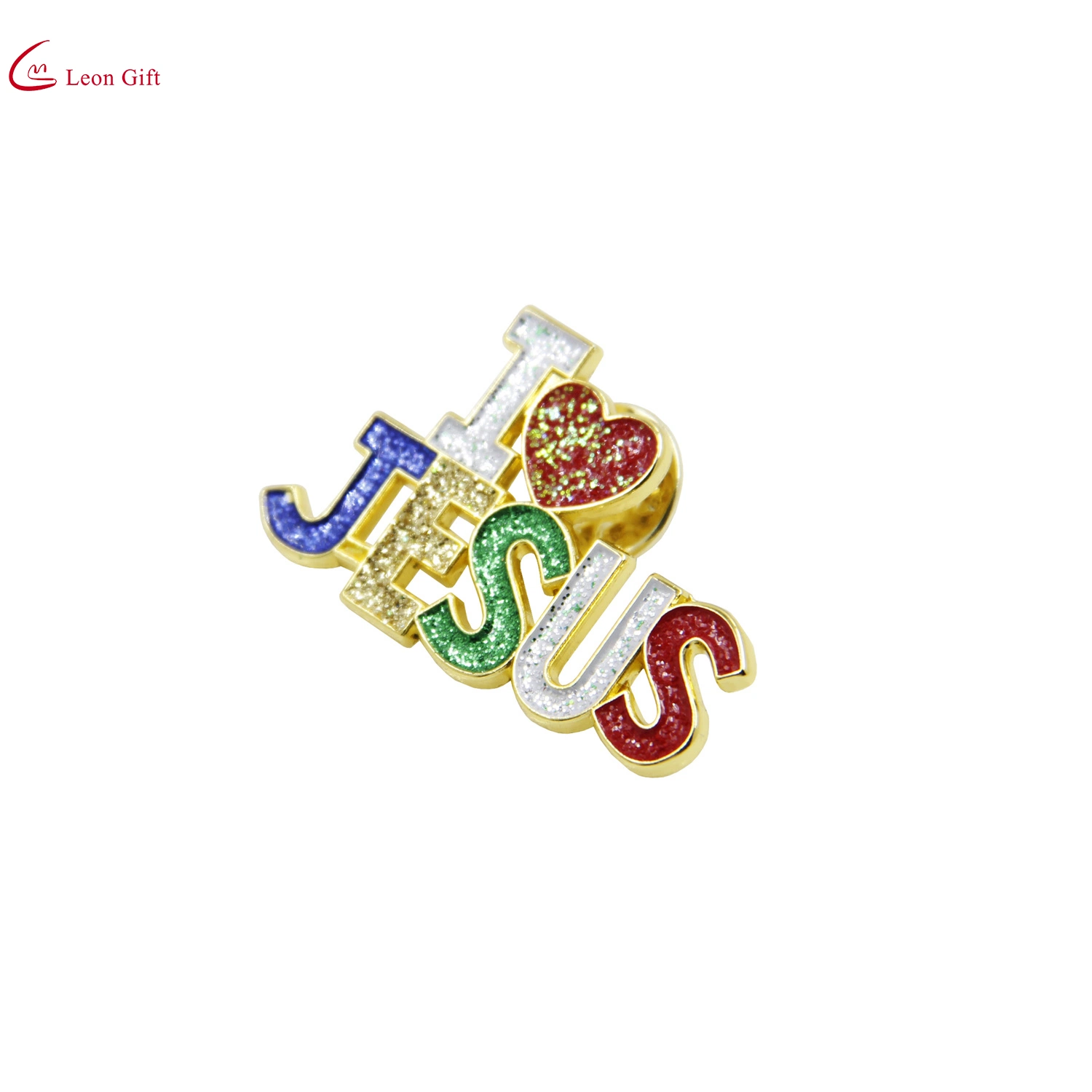 Custom Logo Gold Plated Design Metal Badge Colorful Letters Souvenir Gift with Back Card Soft and Hard Enamel Lapel Pin