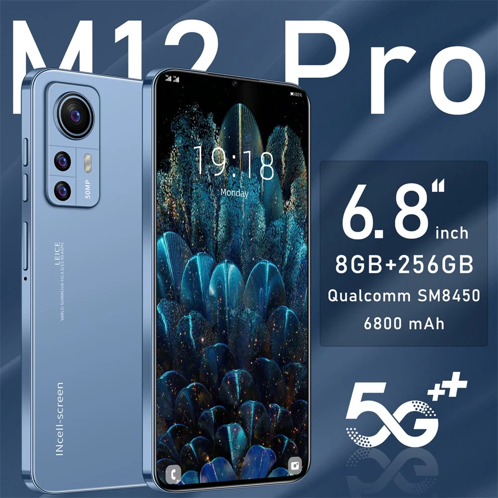 Original Hot Sale Brand New Smart Mobile Phone Model M12 PRO, 8GB 256GB, 16GB 1tb, 12GB 512GB Android Smart Phone, OEM/ODM Ready in Stock