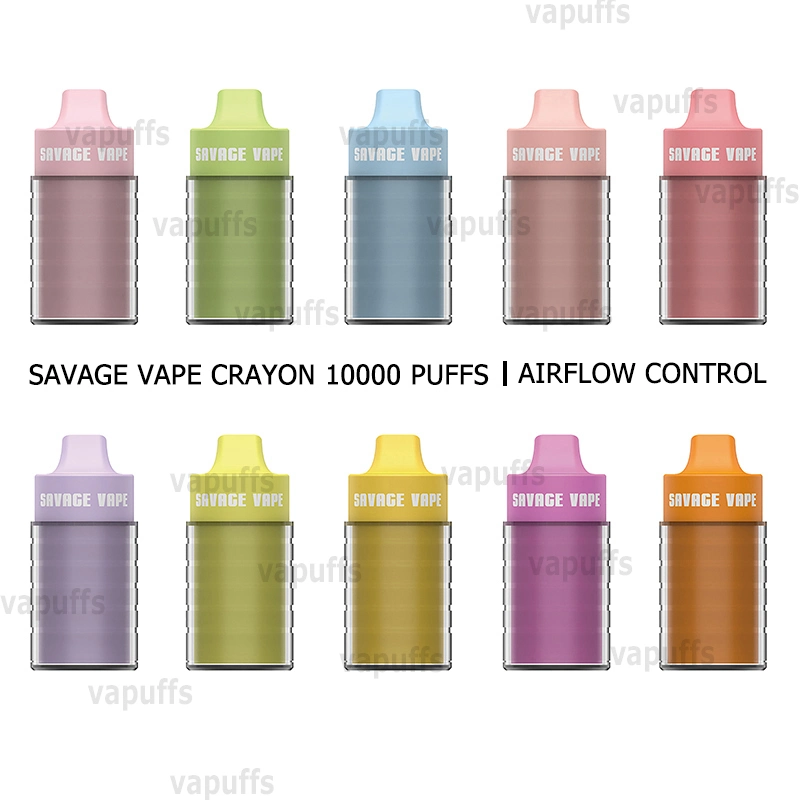 Vente en gros UE Savage crayon 10000 Puffs Vape jetable E Vapes Chariots batterie rechargeable préremplie Poco Randm 10K barres de contrôle du débit d'air Afficheurs MOD