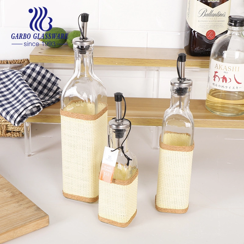 Wholesale/Supplier 3PCS Olive Oil and Vinegar Glass Bottle Kitchen Cooking Oil Bottle