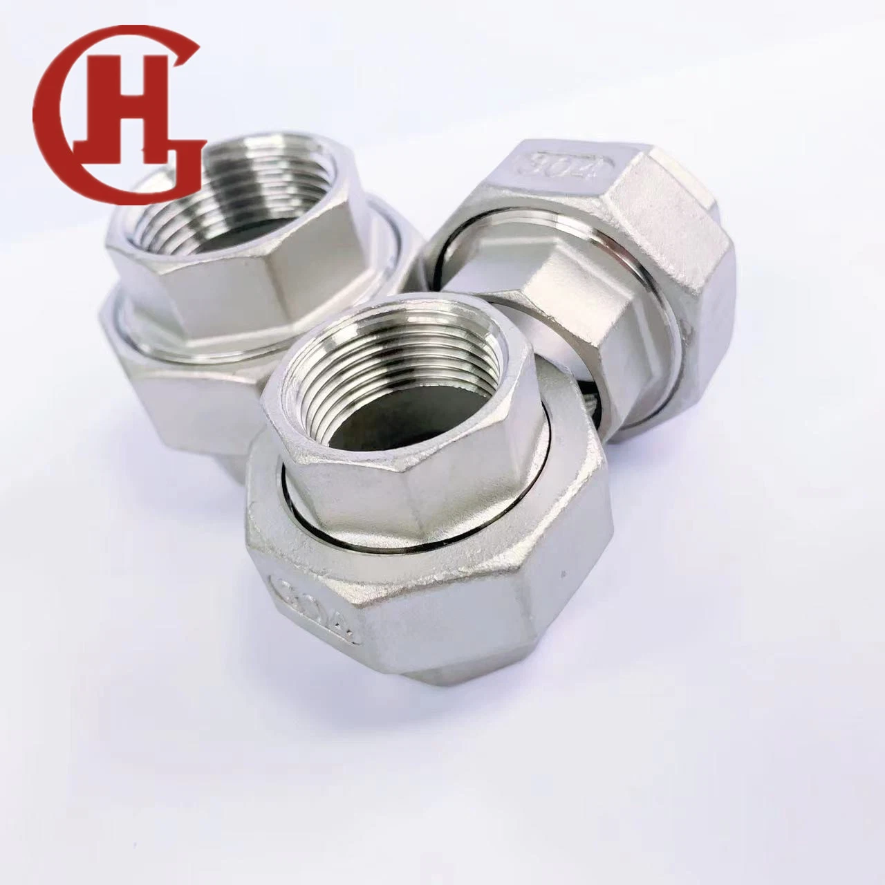 304 Stainless Steel Union, Threaded Connection, Corrosion Resistant