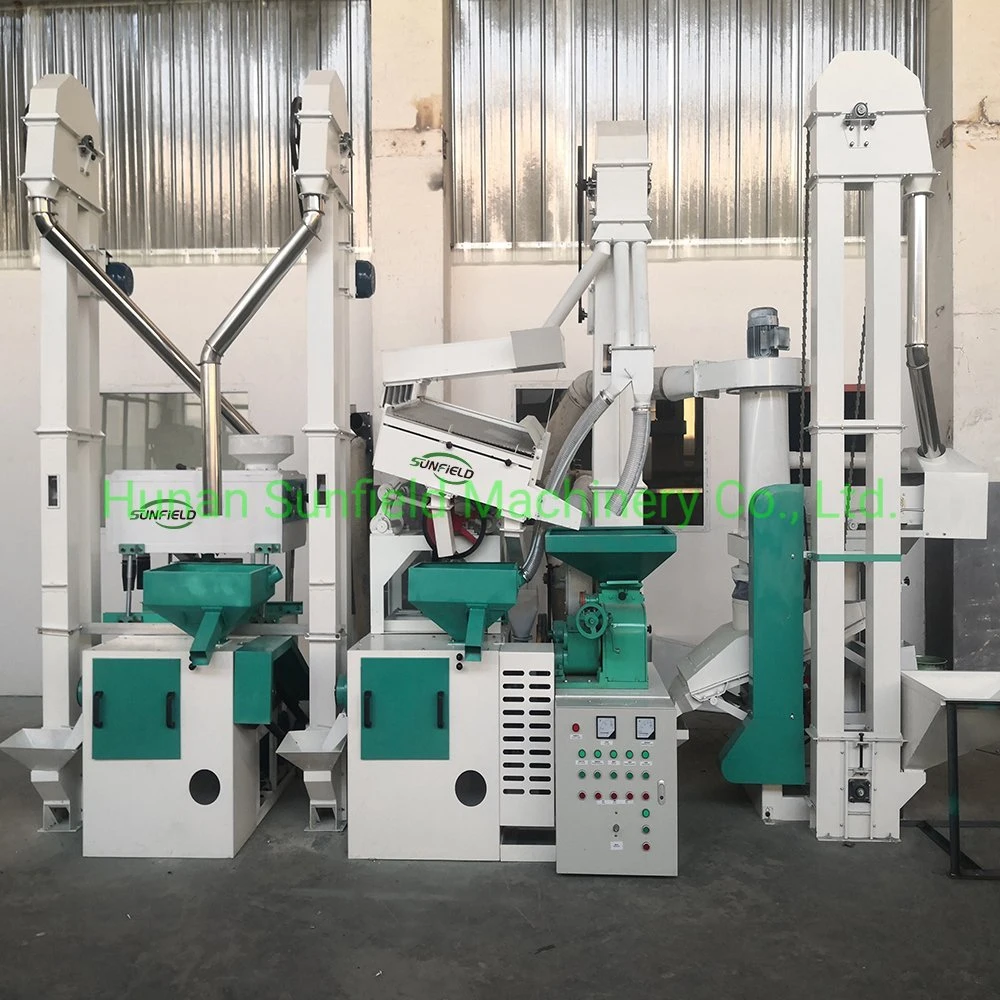 Sunfield Factory Selling Fully Automatic 600-800kg/Hour Paddy Rice Processing Milling Machine Equipment Rice Mill Rice Milling Machine Combined Rice Machine