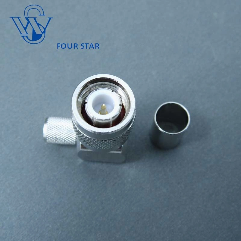 Antenna Wire Electrical Waterproof 90 Degree Male Plug Right Angle Crimp TNC RF Coaxial Connector for LMR300 Cable