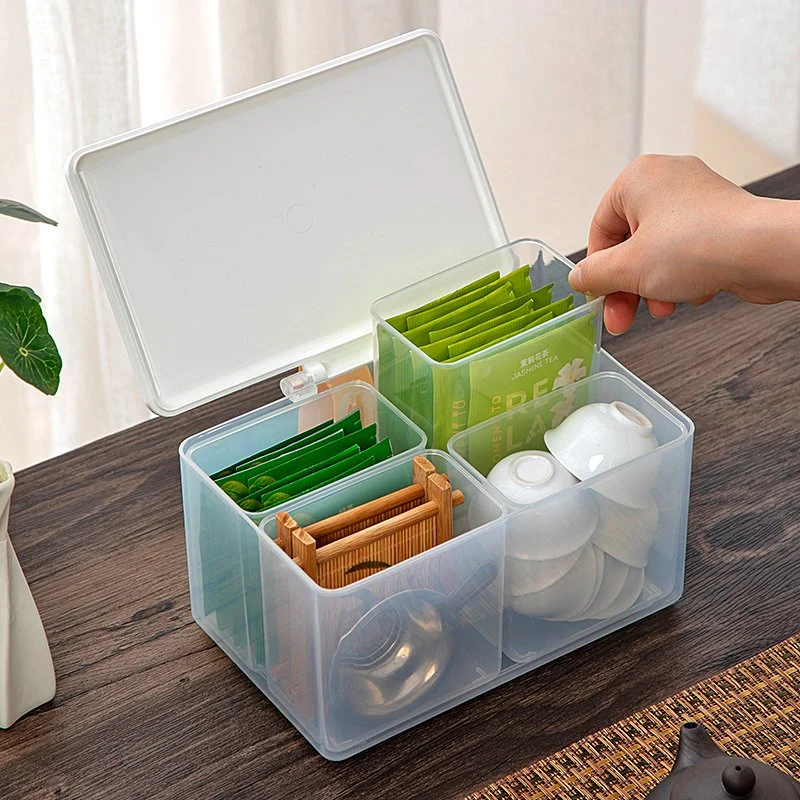 High quality/High cost performance  Tea Set Storage Box Plastic Dustprood and Waterproof Storage Box with Lid