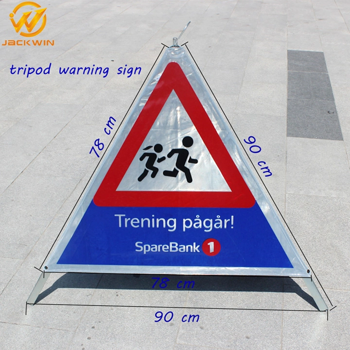 Europe Market Galvanized Foldable Reflecting Tripod Warning Sign