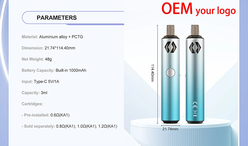 New Design OEM Replaceable Smoke Pod Electronic Cigarette Vape 3ml 1000 Puffs 1000 mAh High Quatliy Fume Ultra Effbar