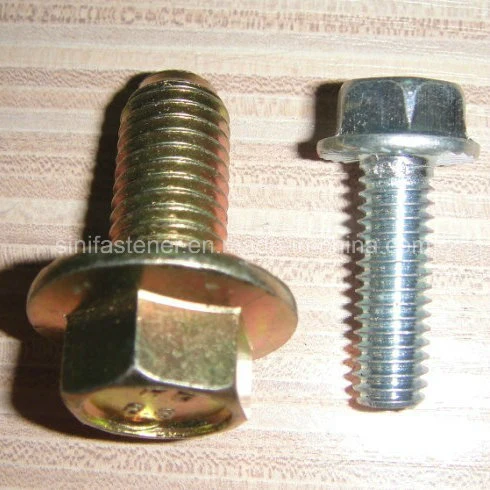 Fijaciones Grado 4.8 personalizado de la brida de tornillo con cabeza hexagonal de la arandela DIN6921 Acero Inoxidable acero al carbono brida 10.9 pernos con cabeza de arandela hexagonal con dentado