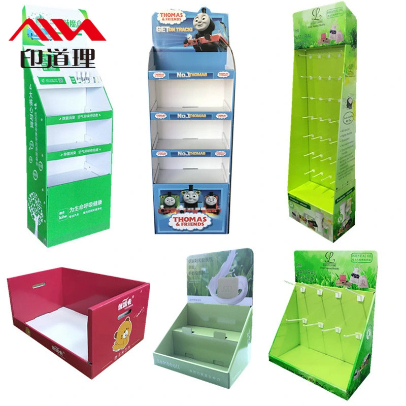Mall Popular Counter Advertising Cardboard Pop Display Box Corrugated Paper Display Stand Floor Display Stand Shelf