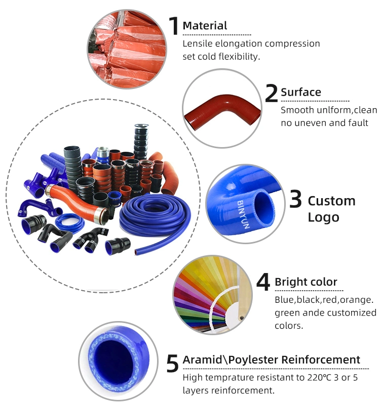 Factory Cheap Price Colorful Customer Rubber Silicone Hose Automotive Radiator Silicone Hose