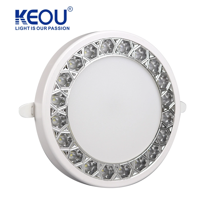 Venta caliente orificios abiertos 24W Downlight Plata Electroplated luz integrada Antirreflejos luz tenue para el hogar