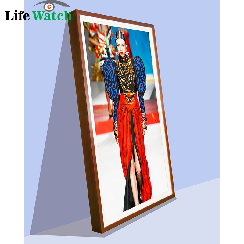 Hot Sales 55 Inch Intelligent Museum Smart Photo Display Wooden LCD Screen