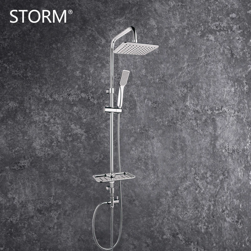 Wholesale/Supplier Square Shower Rail Set Shower Column Shower Set with Diverter and Hose