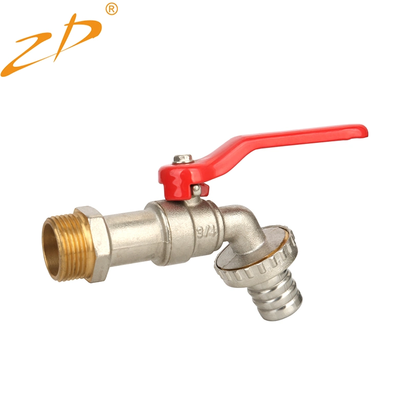 Chinese Manufacturer Garden Hose Tap Pn20 Thread Brass Ball Bibcock with Nozzle