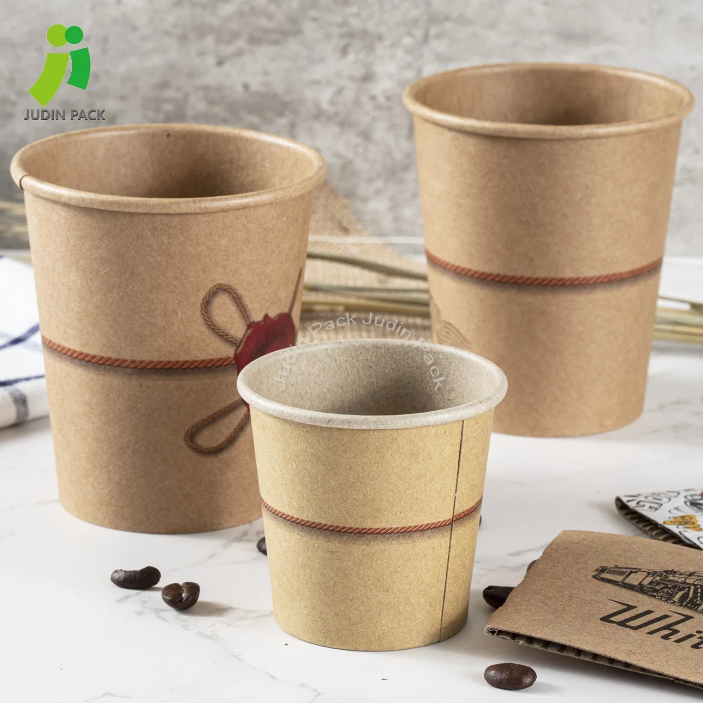 4oz/8oz/12oz/16oz/20oz Disposable Hot Tea Coffee Drink Water Kraft Paper Cup for Serving Hot Coffee, Tea, Hot Chocolate, and Other Hot Beverages.