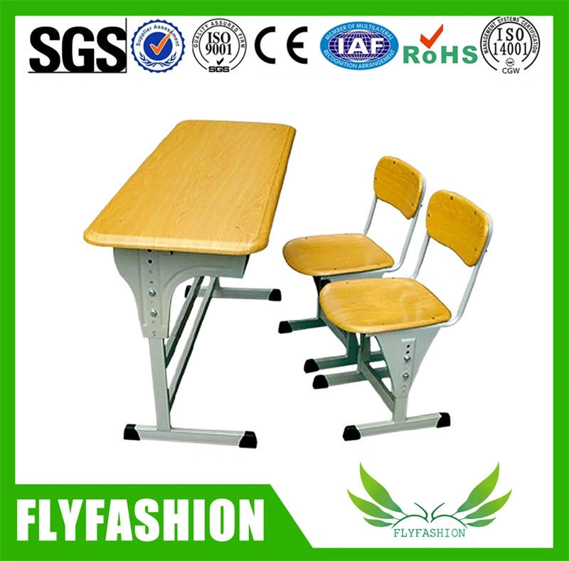 School Classroom Double Table Height Adjustable Student Desk with Chair
