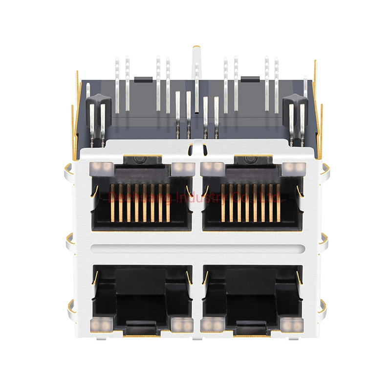 1000 Base-T Modular Jack Network CAT6 Cat7 Shielded Ethernet Electronical Components Mutli-Ports RJ45 Connector