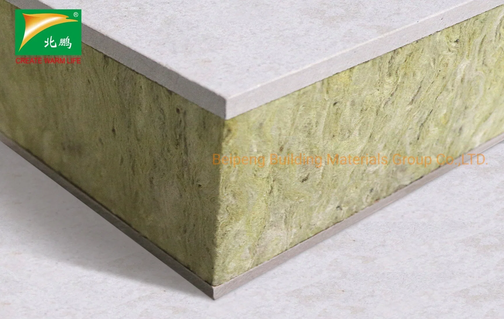 Beipeng High Strength Fireproof PU Cement Sandwich Wall Panels for Interior and Exterior Wall