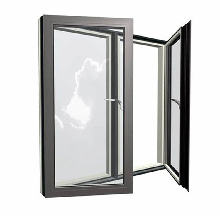 Large Glass Frame Aluminum Casement Window with Mosquito Mesh