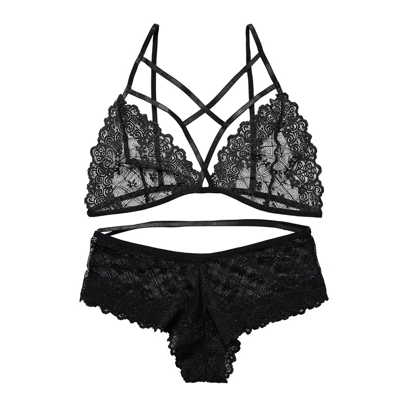 Ultra-Thin Seamless Lace Sexy Custom Bra Ladies Underwear Set Lingerie