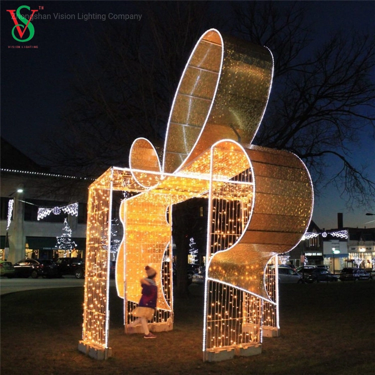 3D LED Christmas Gift Box Motif Light for Outdoor Street