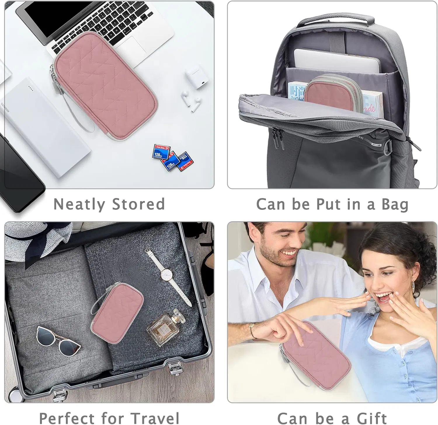Electronic Organizer, Travel Cable Organizer Bag Pouch Electronic Accessories Carry Case Portable Waterproof Double Layers