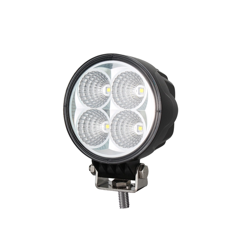 IP68 4inch Black Round 40W Flood LED Working Light for Expedition Vehicles, Pickup Trucks, Excavator