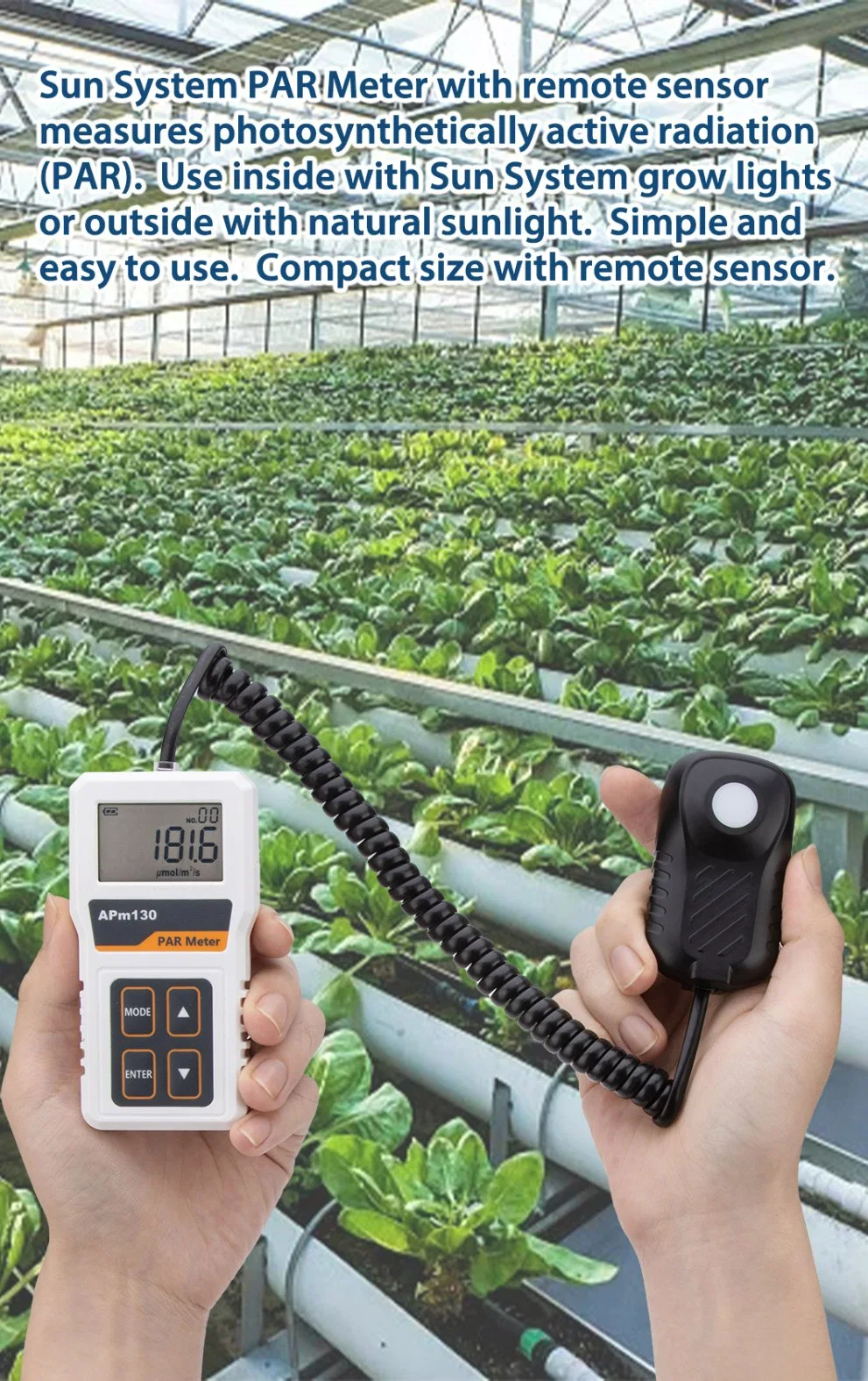 High Accurate Light Meter Measures Photosynthetically Active Radiation Ppfd Meter PAR Meter for Grow Light