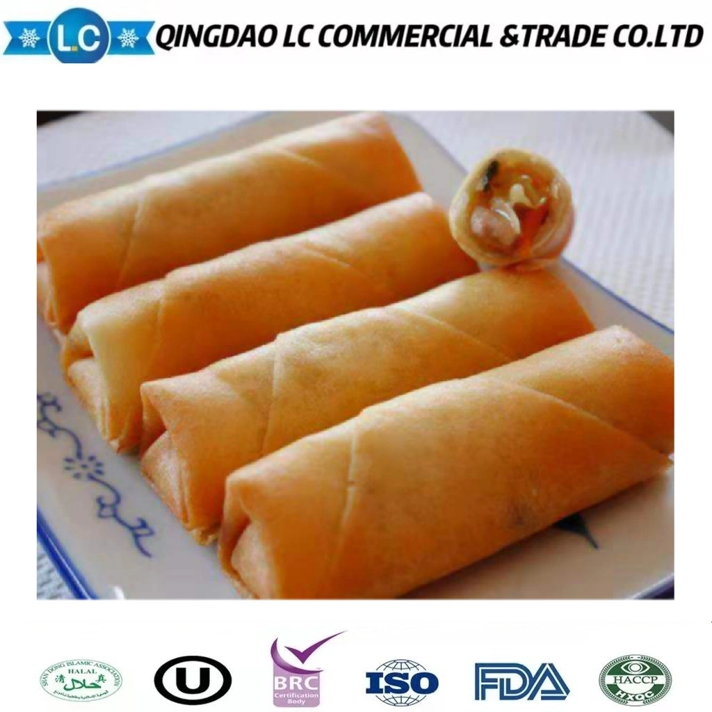 Comida China Frozen Spring Roll relleno con verduras; popular aperitivo instantáneo