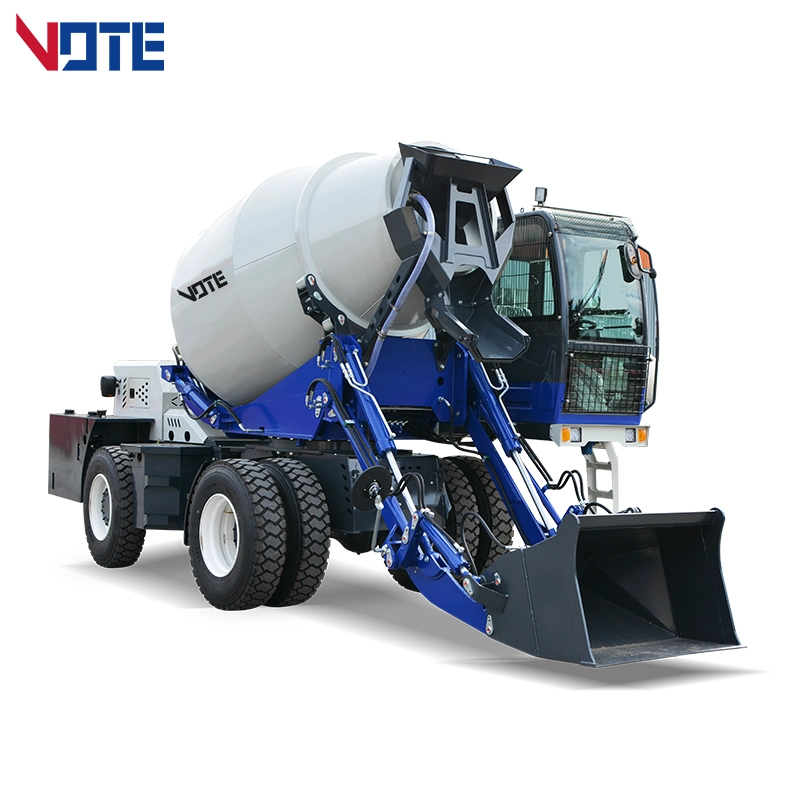 Hydraulic Wheel Mixer Truck with Transportation Bucket Self-Loading Cement Mixer Cheap Price