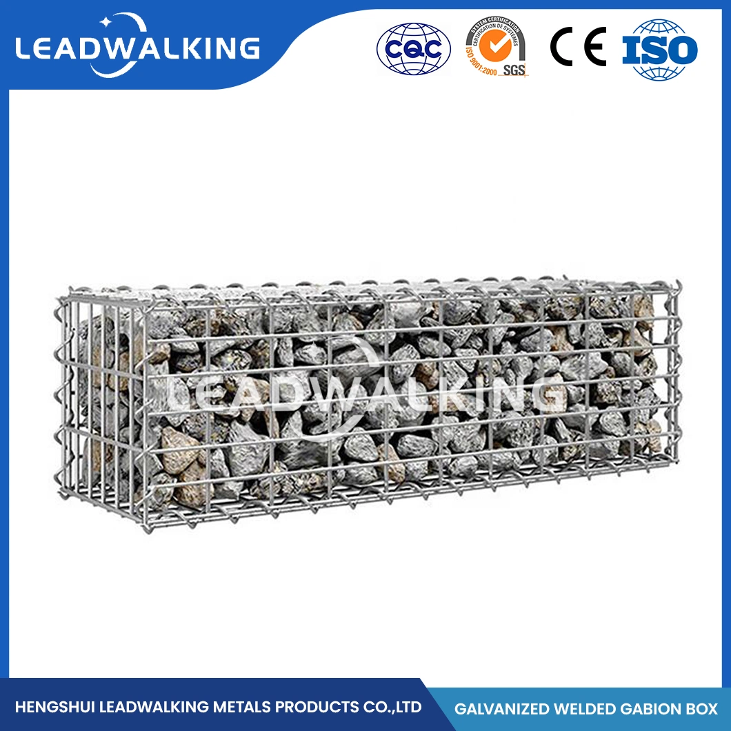 LeadWalking 100X150mm Mesh Verzinkte Gabion Boxen Lieferant hohe Sicherheit Flood Barriere Verzinkt Geschweißte Gabion Netting China Verzinkt Geschweißte Gabion Box