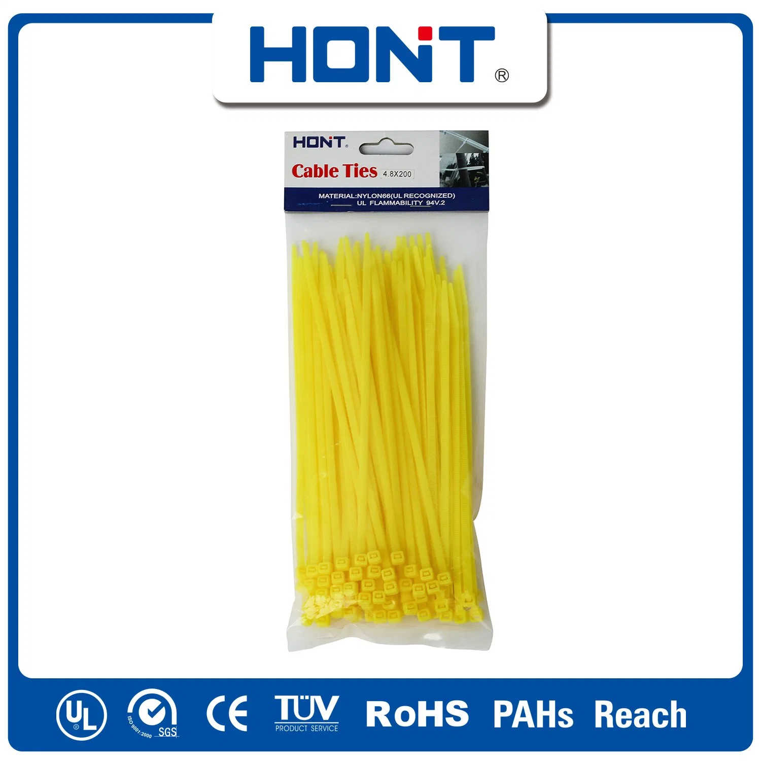 Packing 2.5*100, 2.5*150, 3.6*200, 3.6*300 Self Locking Nylon Cable Tie in Polybag