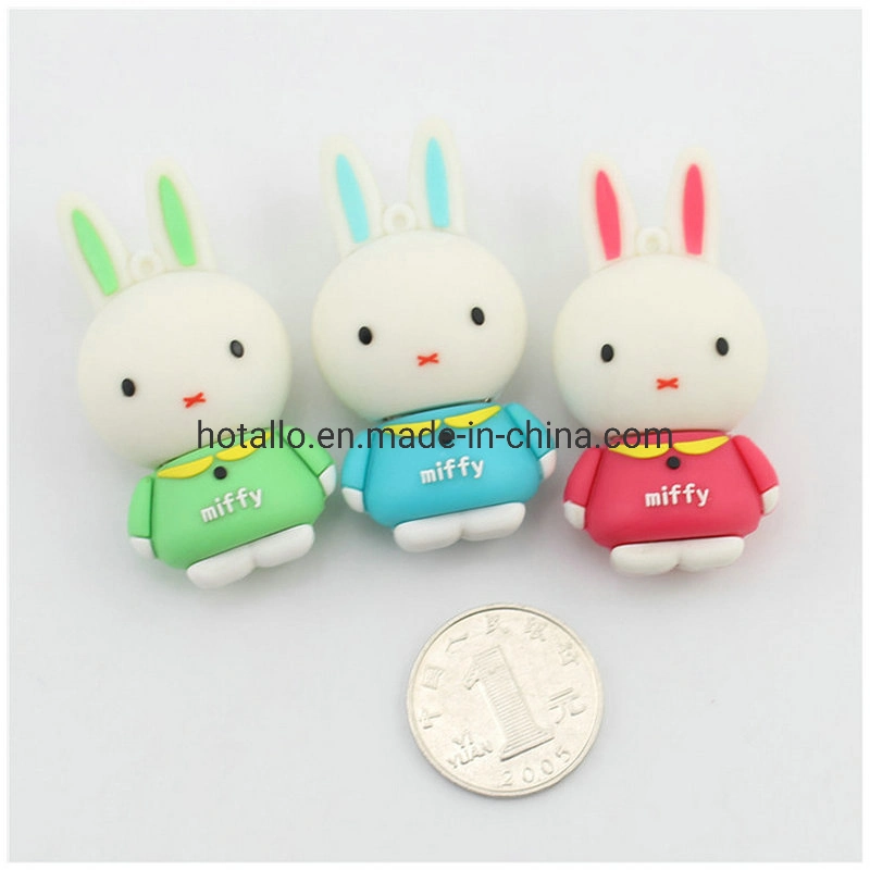 Adorable lapin Miffy Animal lecteur Flash USB Cartoon Silicone Bunny lecteur Flash USB de la personnalité Poupée en silicone de personnalisation de lecteur Flash USB