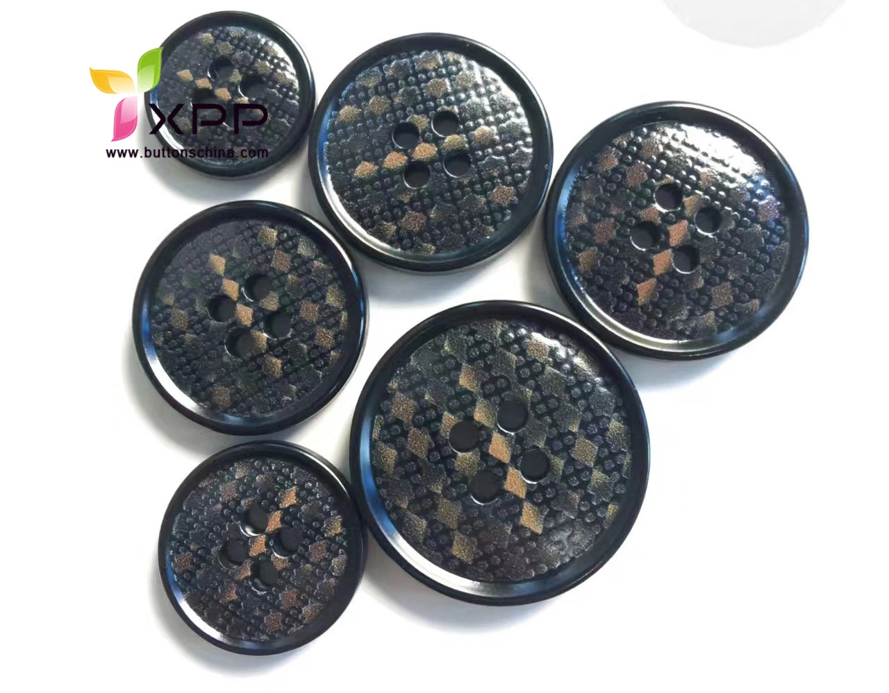 Dark Color 4 Hole Polyester Button for Coat