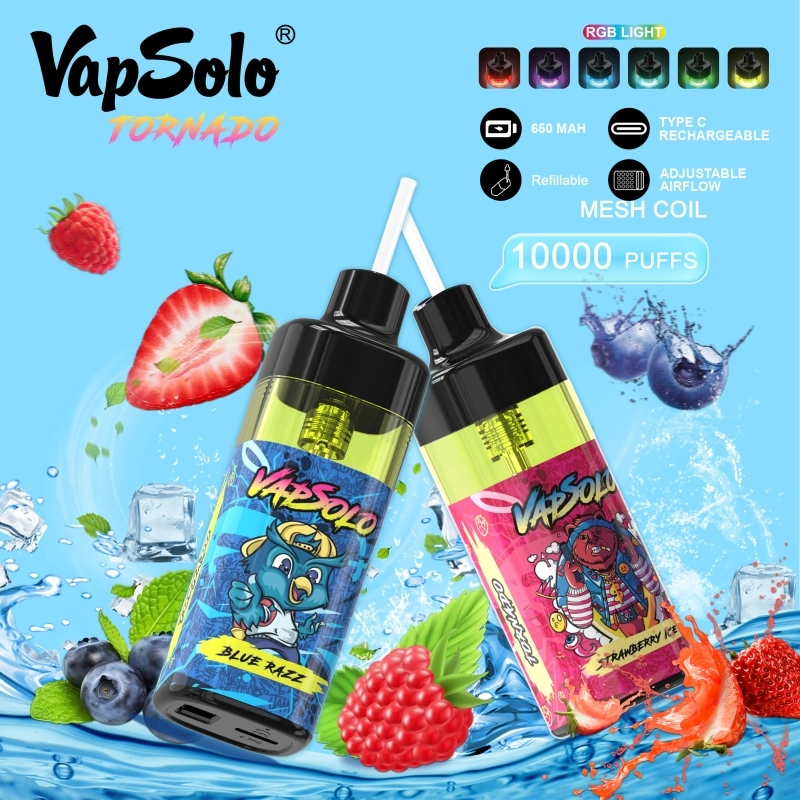 Randm Tornado 10000 puffs cigarette Vape stylo jetable avec 10 Couleurs RVB Flash lumière étanchéité à chaud sur le marché