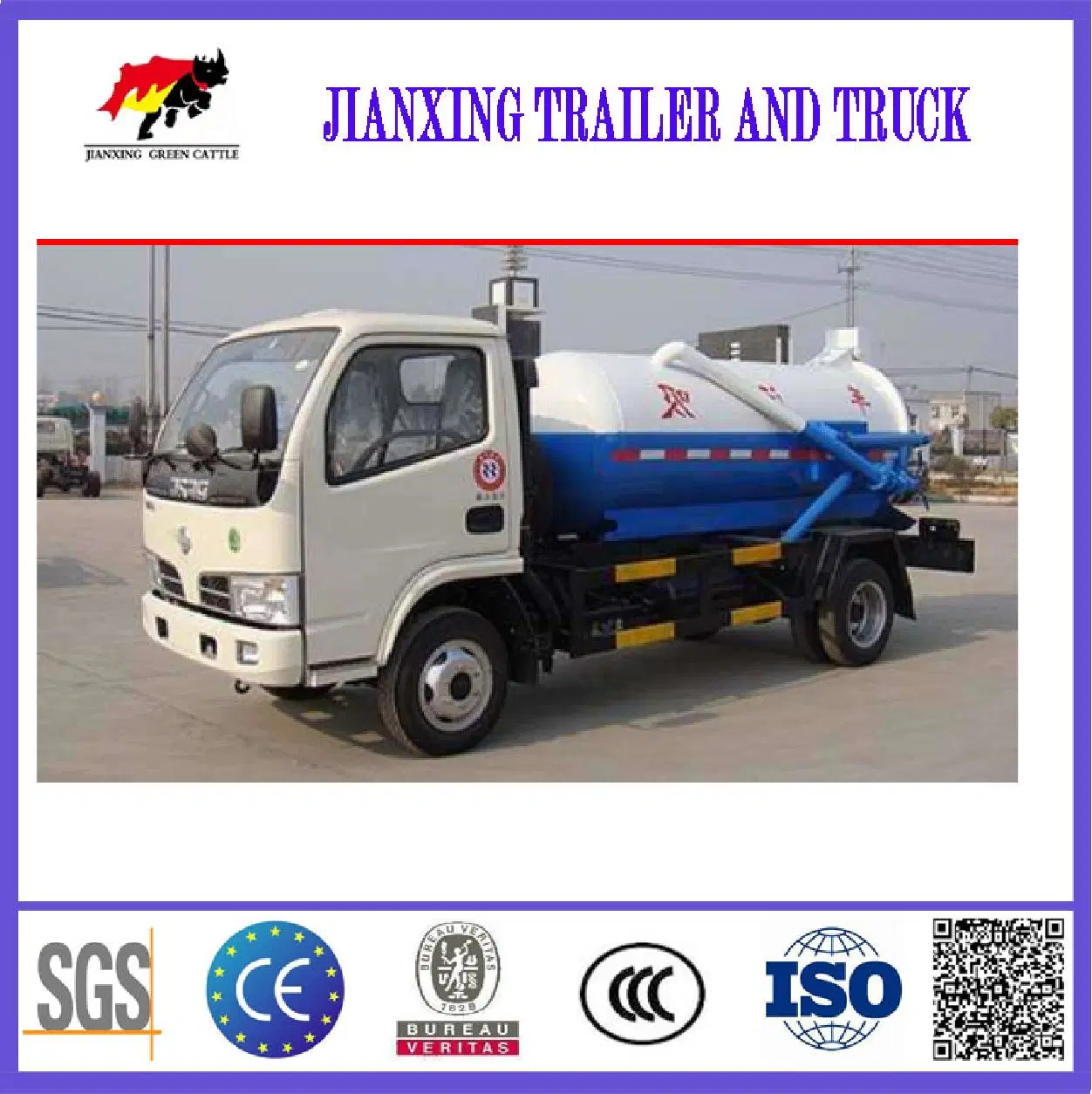 5-8 Cbm Suction Sewage Truck Fecal Suction Truck