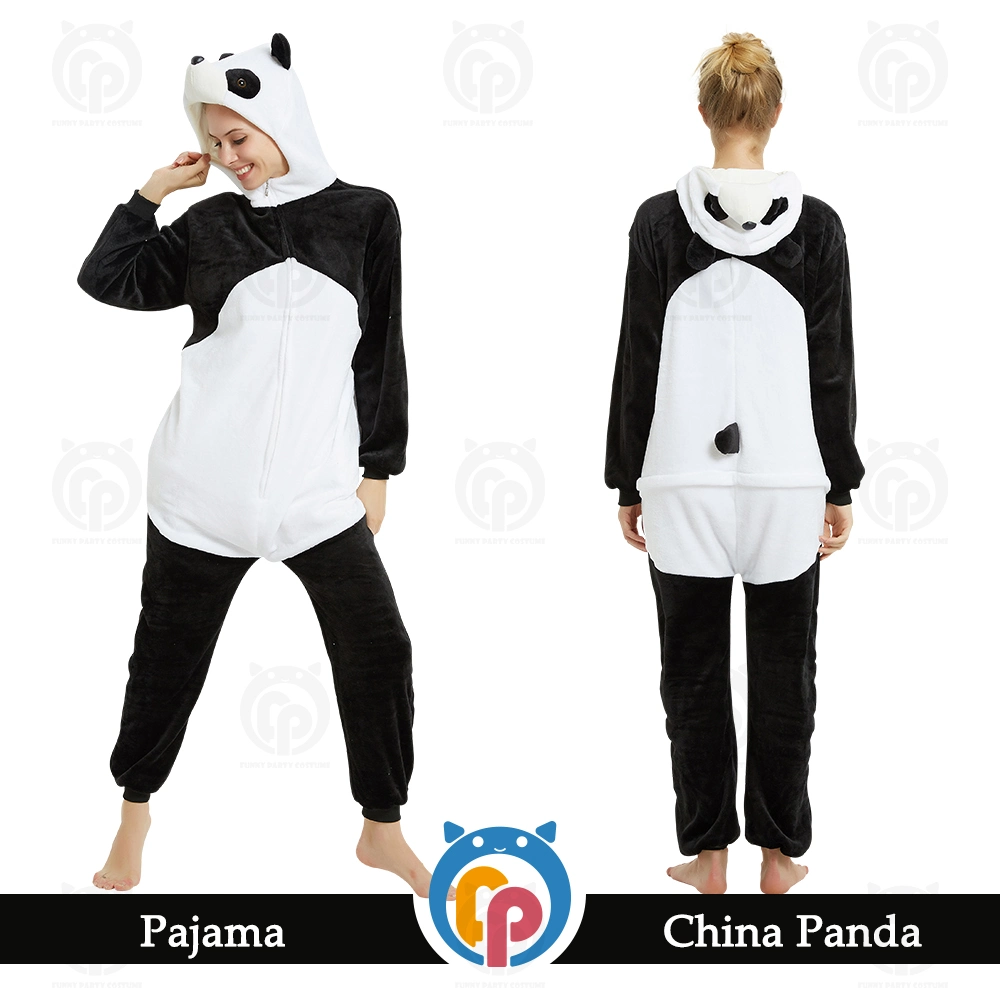 2022 La vente directe d'usine Panda 100% Polyester de costume de flanelle Manchon complet Vêtement confortable Stock