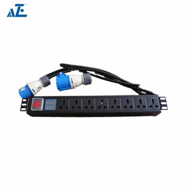 1.5u Rack Mount 6 Ways Germany & Italian PDU with 2p Circuit Breaker