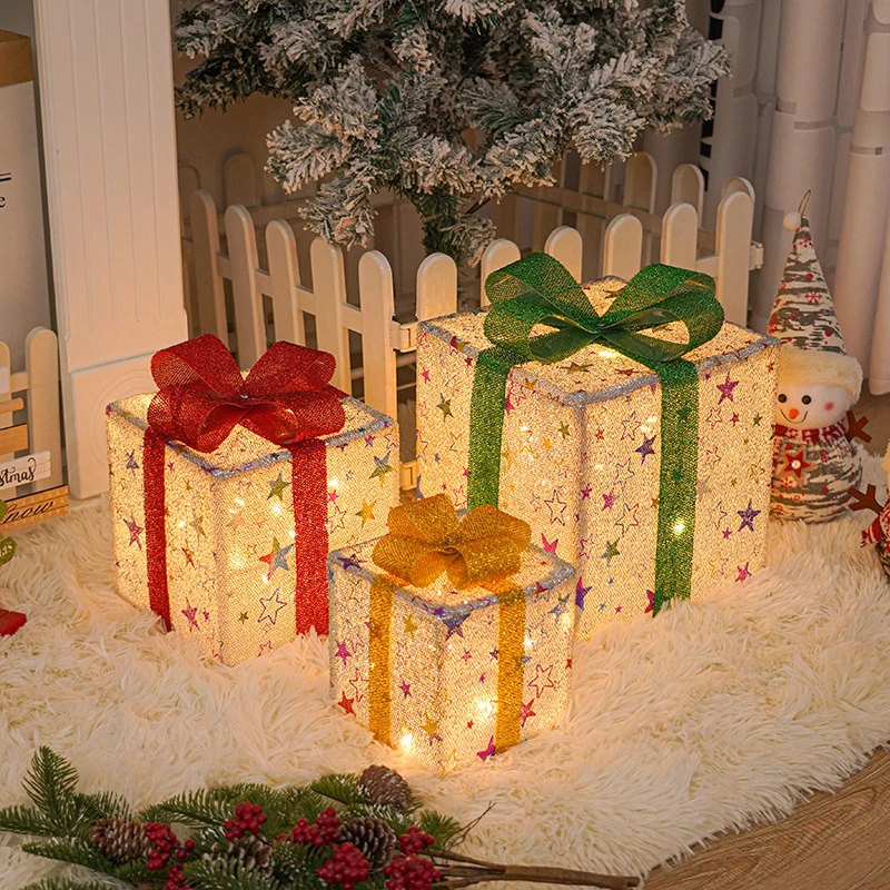 Новые рождественские огни, рождественских подарков в салоне, из трех частей, Рождество, день рождения украшения, опоры и украшения